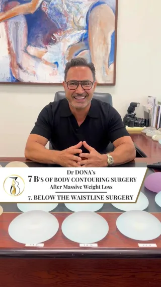 BELOW THE WAISTLINE SURGERY
------------------------------------
After significant weight loss, many people consider surgery to address the often-problematic excess skin issues.  The 7 B’s of Body Contouring Surgery is a classification system of surgical procedures developed by Dr Dona to help treat the concerns often faced by patients after massive weight loss. The 7 B’s are:  1. Brachioplasty (Arms)
2. Breast Surgery
3. Bra Lipectomy (Upper torso)
4. Belly Surgery (Abdominoplasty)
5. Belt Lipectomy (Lower torso)
6. Buttock Surgery
7. BELOW THE WAISTLINE SURGERY (Thighs & more)  A consultation with Dr Dona includes a full assessment and the development of a customised plan incorporating one or more of these B’s to precisely address your concerns.  Want to learn more? Contact our office on 1300 37 3662 to find out which B’s might be right for you.  All surgery carries risks. You can learn more by visiting our website - link can be found in our bio. Or go to www.drdonaplasticsurgery.com.au/surgery-risks/
DISCLAIMER: All surgeries on this page are performed by Dr Eddy Dona and are published with the written consent by the patients.
After post-op images are generally taken between 3-6 months post-surgery.
All surgery requires recovery time.
The outcomes shown are only relevant for the patients shown and do not necessarily reflect the results other patients may experience, even if they have a similar body type or shape. Results may vary due to many factors including an individual’s genetics and lifestyle.
The content on this page is general in nature and is not a substitute for a formal consultation. Before proceeding, please seek medical advice from an appropriately qualified medical practitioner. 
Dr Eddy Dona is a Specialist Plastic Surgeon (Registration: MED0001177175)